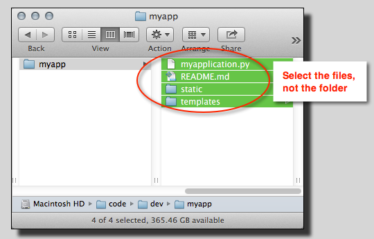 
            在 Mac OS X Finder 中选择的文件
          