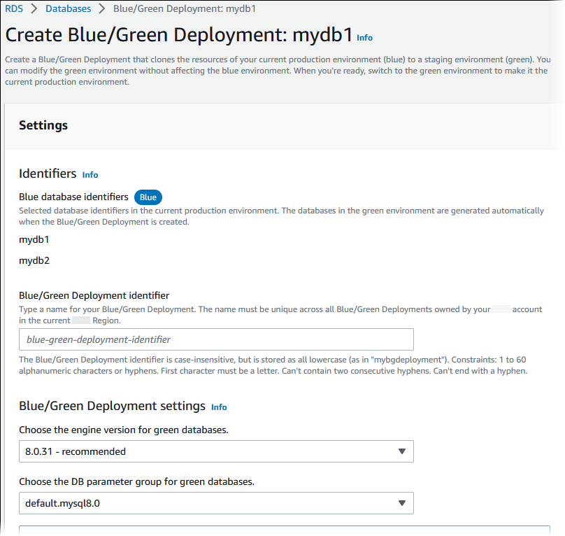 
                  Create blue/green deployment
                
