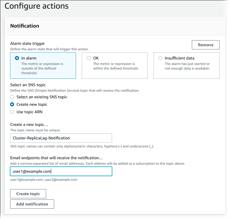
                    The Configure actions page
                