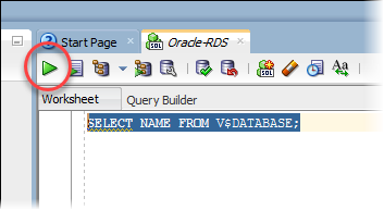 
                                Running a query in Oracle SQL Developer using the execute icon
                            