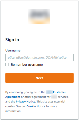 
              Amazon IAM Identity Center 登录页面。
            