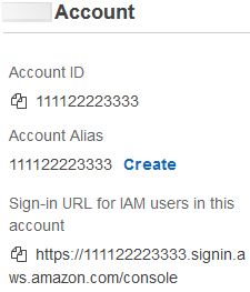
      IAM 控制面板、登录 URL
    
