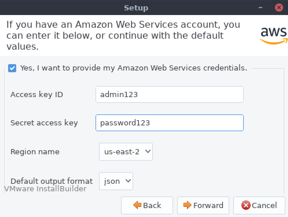 
                                    在此步骤中配置您的 Amazon 凭证。
                                