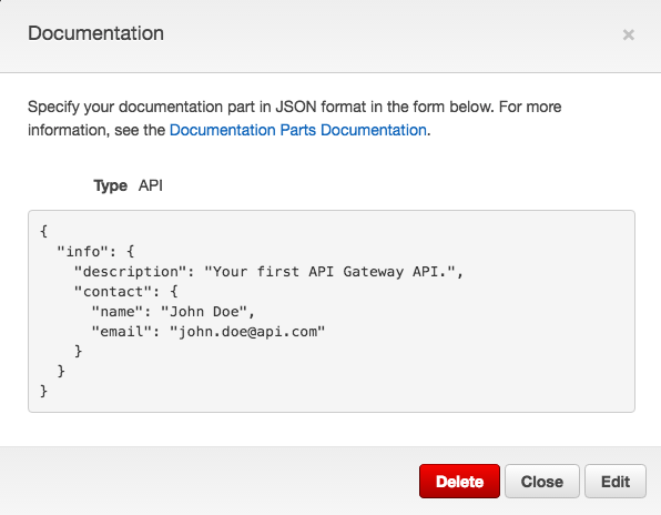 在 API Gateway 控制台中查看 API 实体的文档属性映射