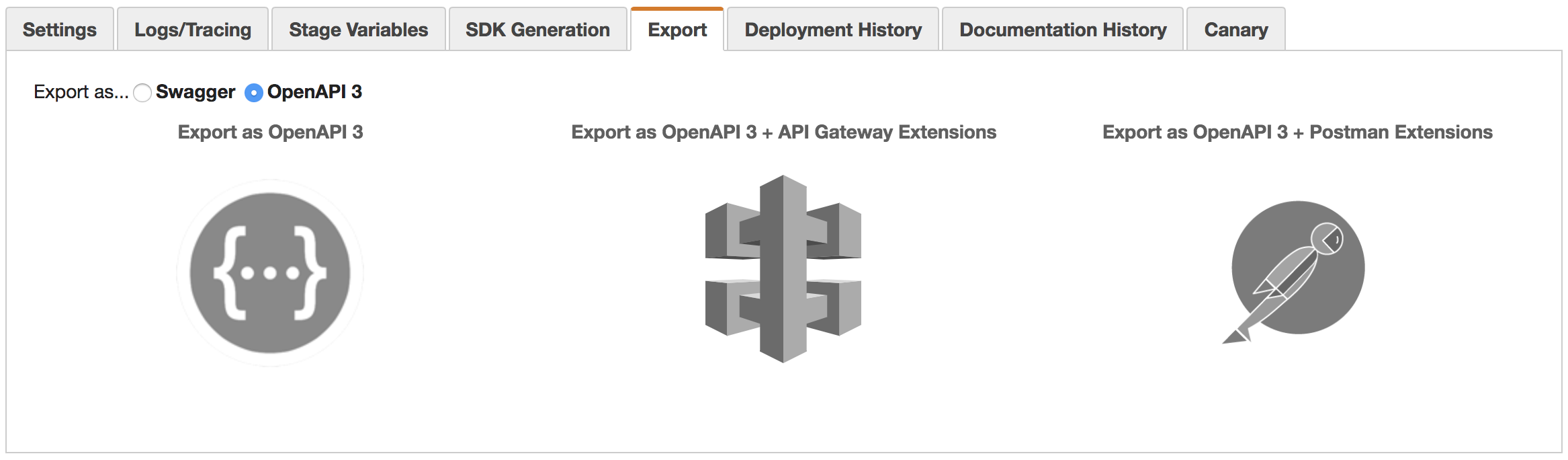 使用 API Gateway 控制台导出 API