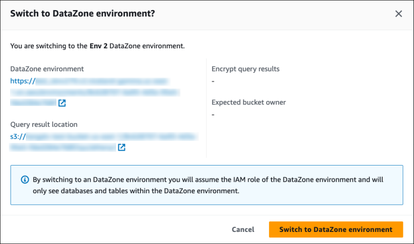 
                    确认对 DataZone 环境所作的更改。
                
