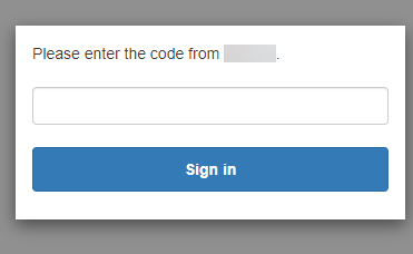 提示输入移动身份验证器应用程序提供的密码的托管 UI 登录页面