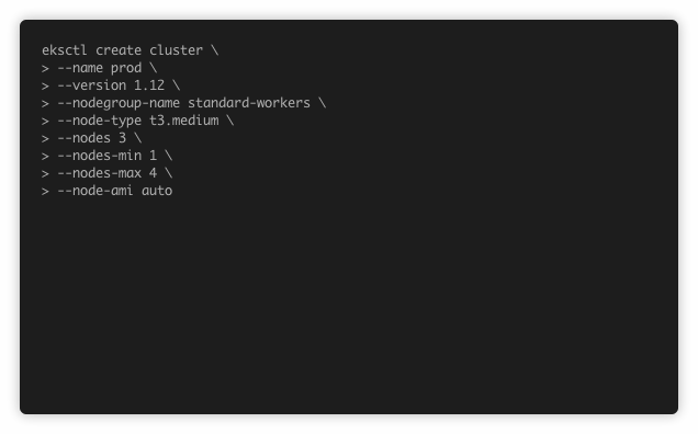 eksctl create cluster