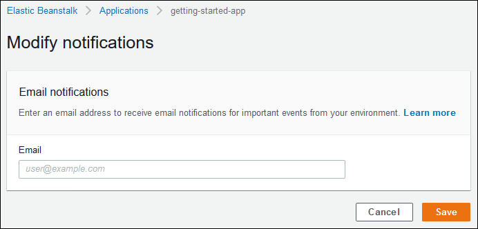 
            Modify notifications（修改通知）配置页面
          