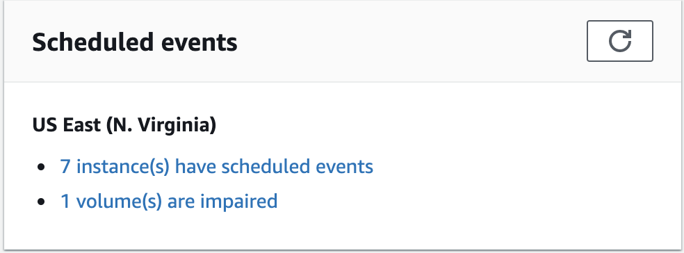
                            Scheduled events
                        