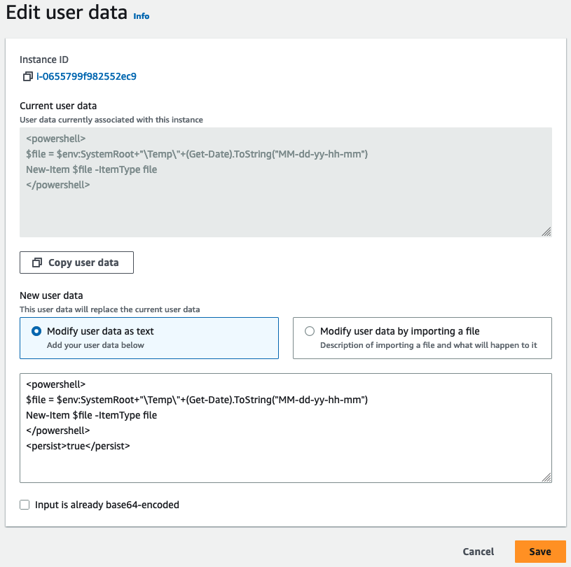 
							Edit User Data dialog box.
						