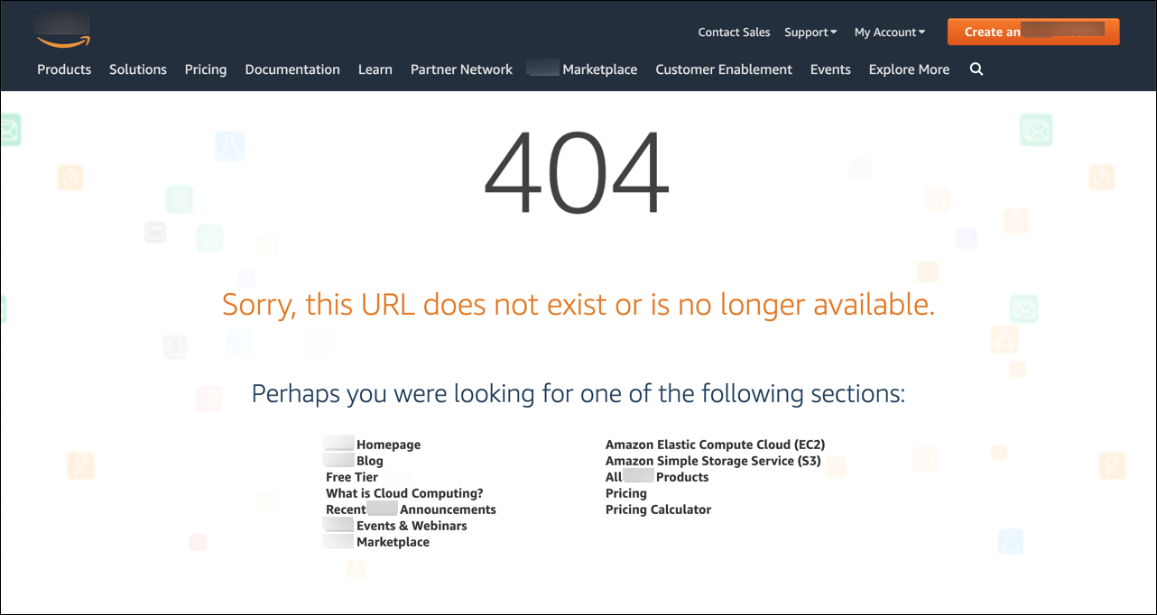 
				Amazon 404 page
			