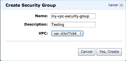 
									Image: Create Security Group screen
								