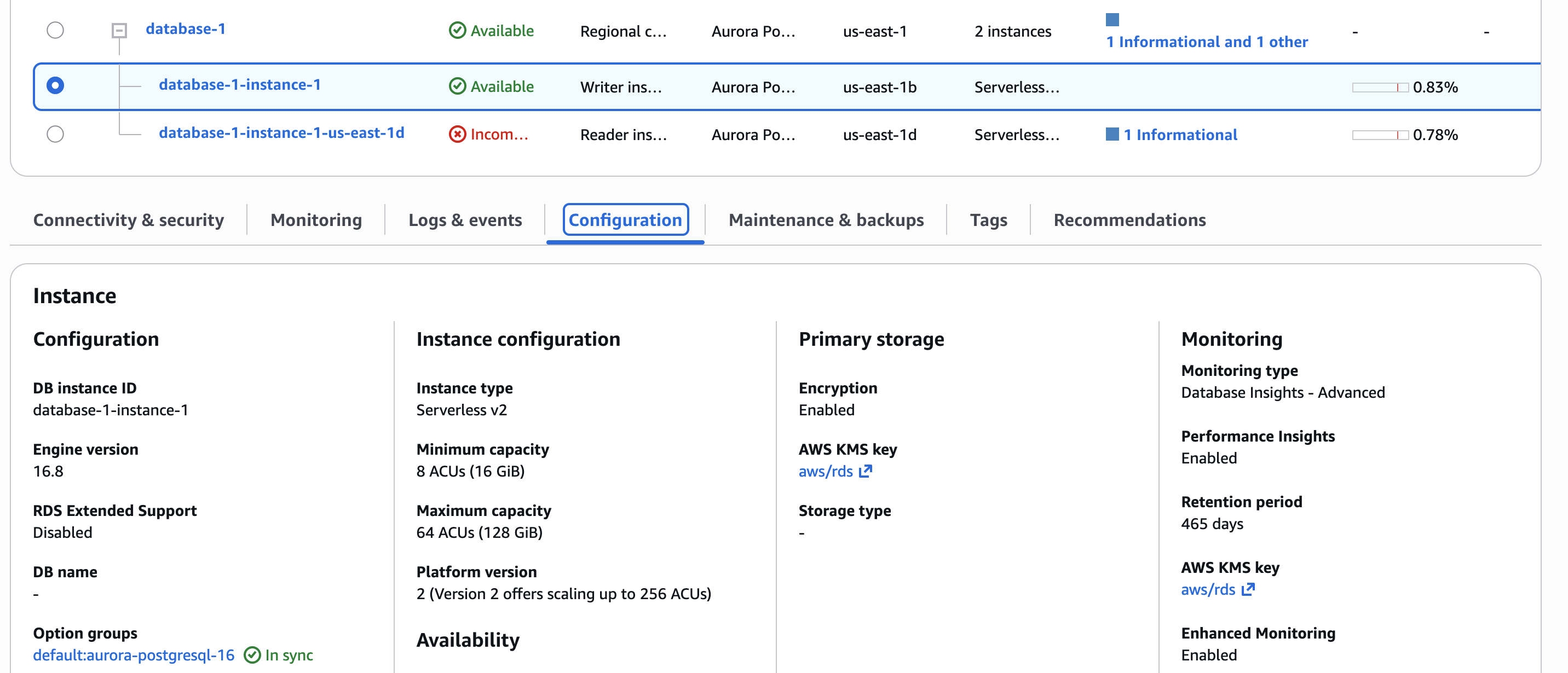 Platform version in the Instance Configuration section.