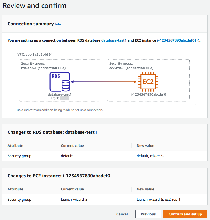 
                        EC2 connection review and confirmation page
                    