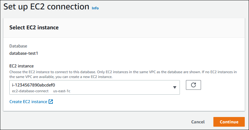 
                        Set up EC2 connection page
                    