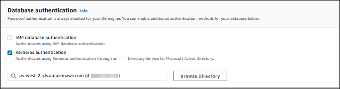 
                            Kerberos authentication setting when creating a DB cluster
                        