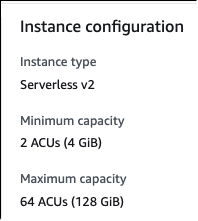 Instance type section, part of DB instance configuration user interface