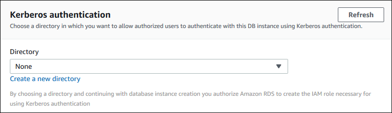 
				Kerberos authentication setting when modifying or restoring a DB instance
			