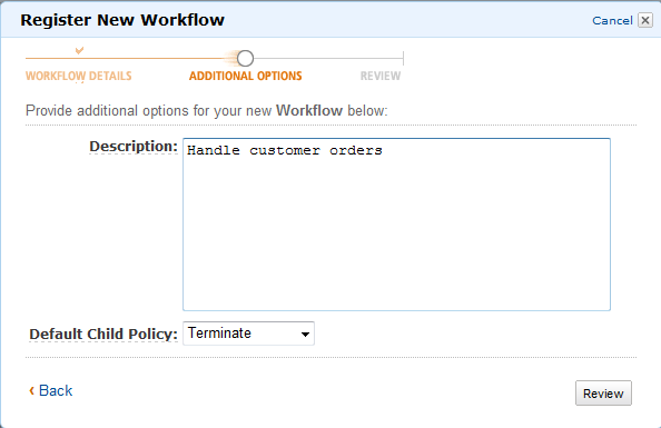 
            Register New Workflow Type : Additional Options
          
