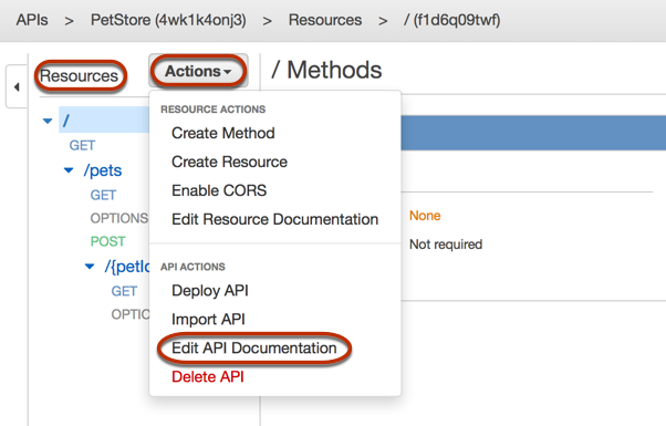 Document an API using the API Gateway console - Amazon API Gateway