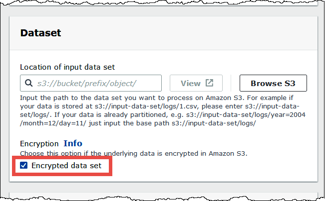 
                            Select Encrypted data set in the add table
                                form
                        