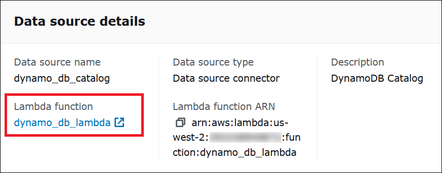 
                        Choose the link to your Lambda function.
                    