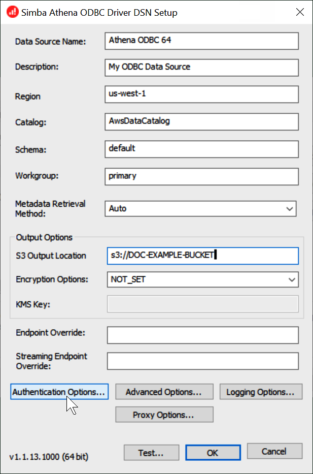 
                                Enter values for the data source name setup.
                            
