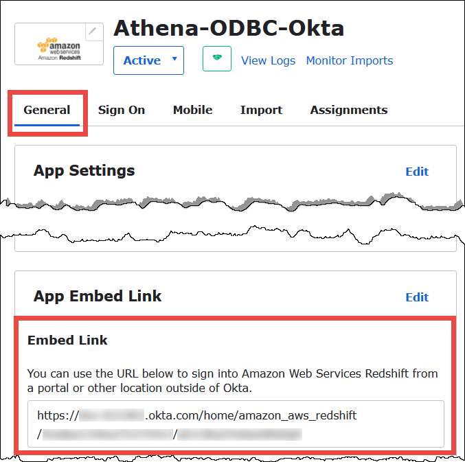 
                        The embed link URL of the Okta application.
                    