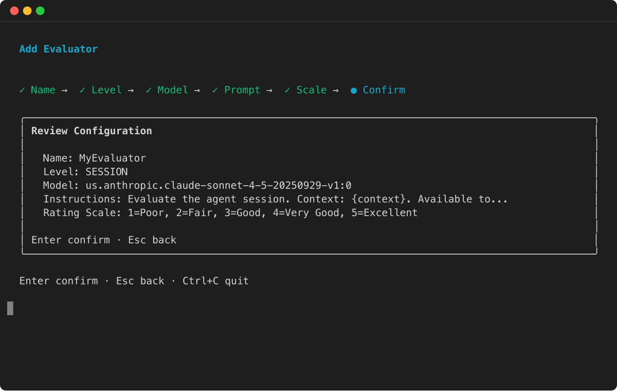 Review evaluator configuration