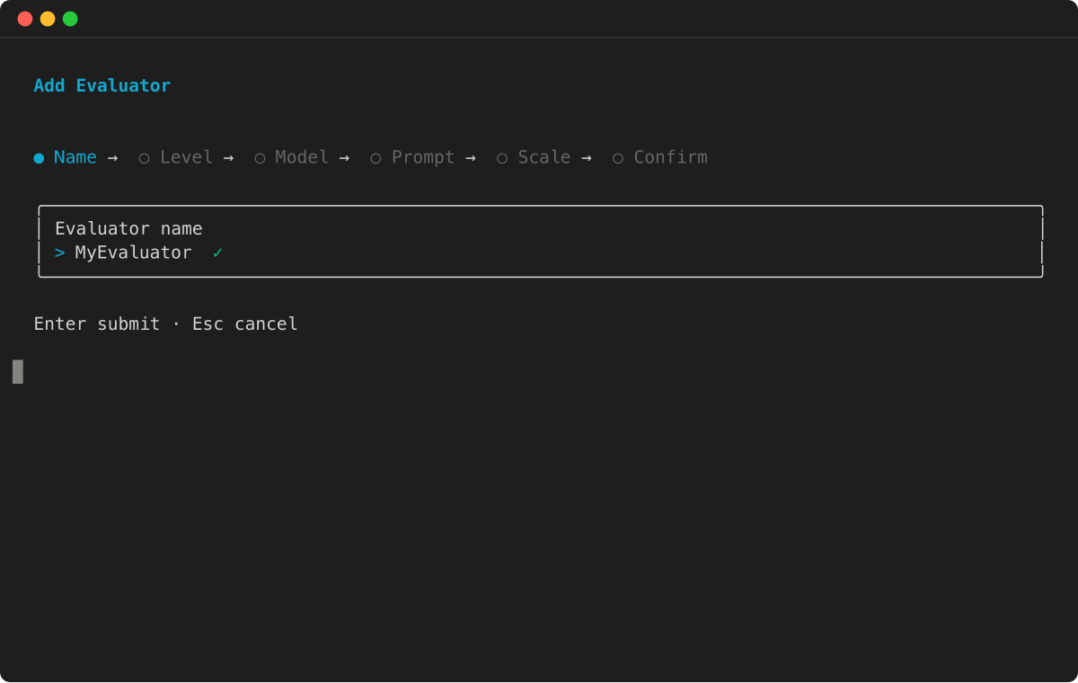Evaluator name input