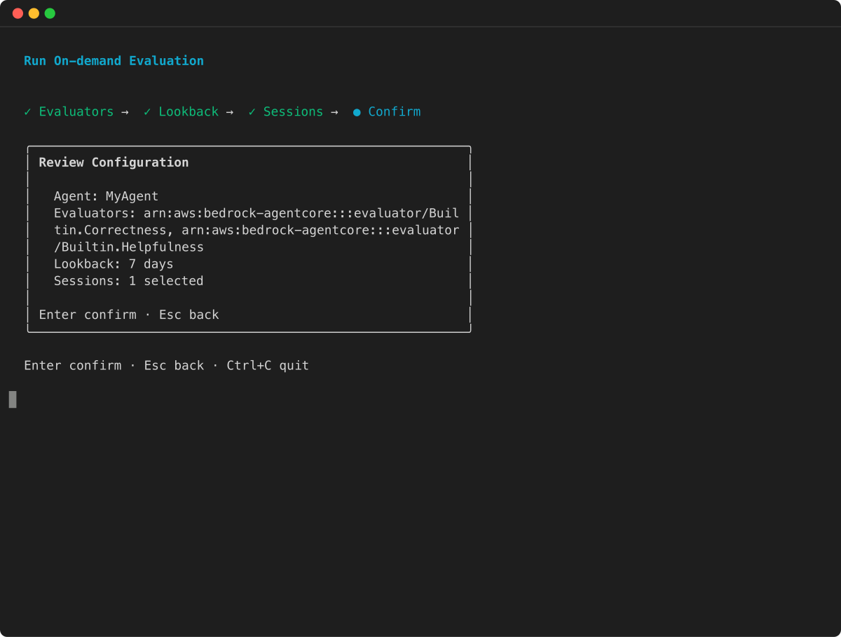 On-demand evaluation: review configuration