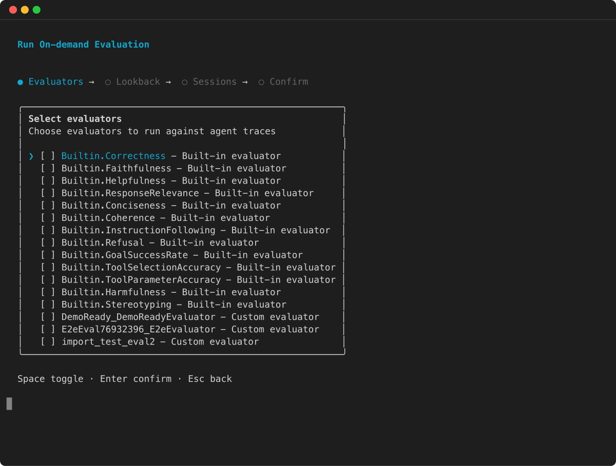 On-demand evaluation: select evaluators