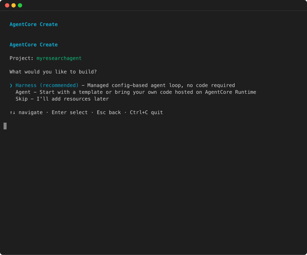 Create wizard: select project type