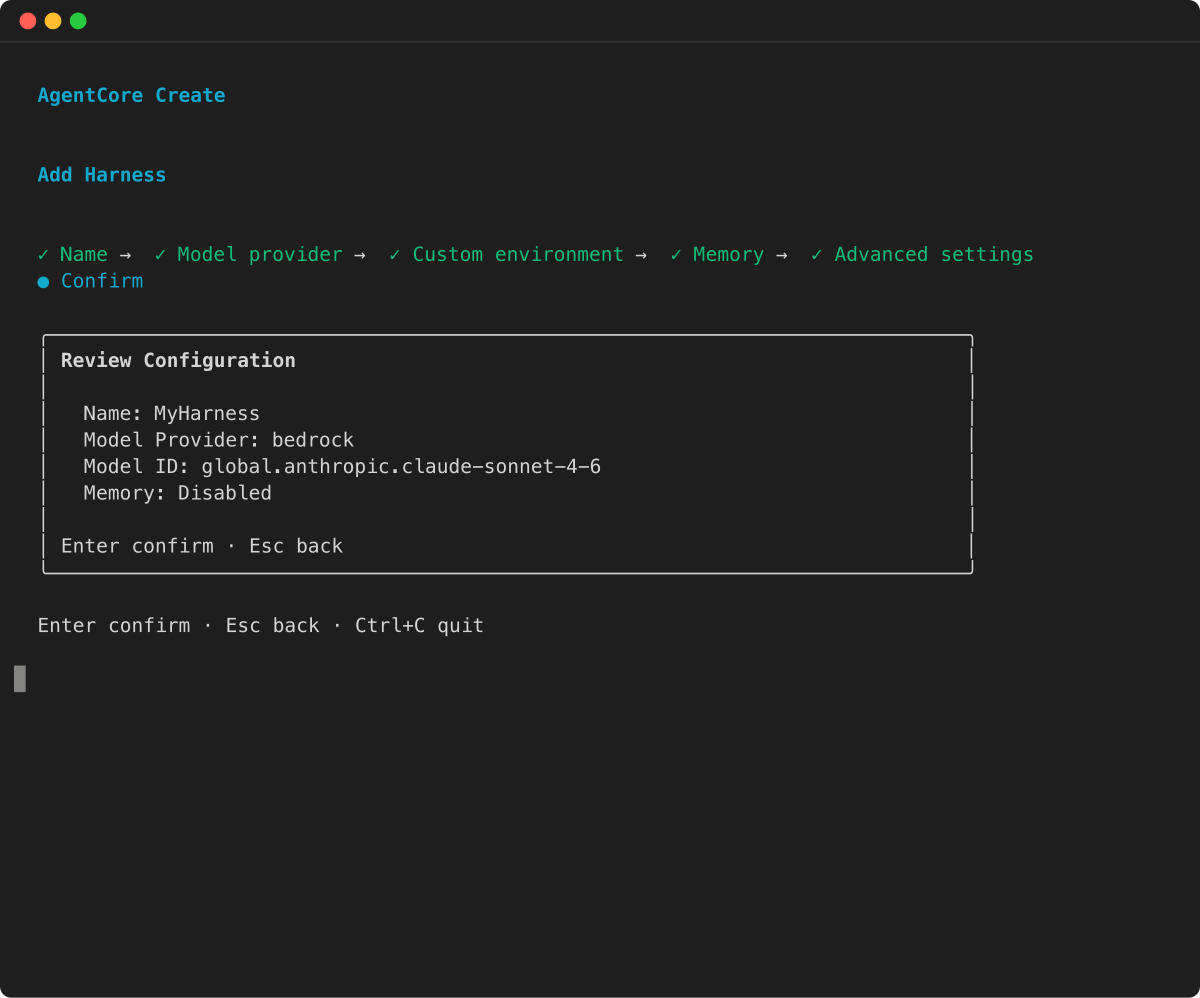 Create wizard: review and confirm