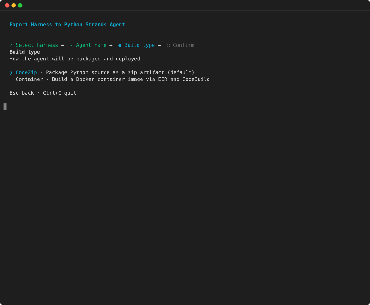 Select the build type