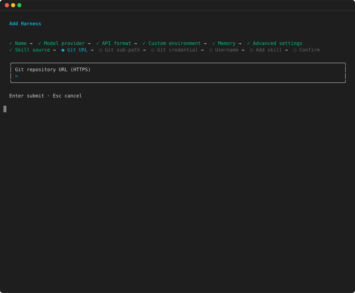 Enter the Git repository URL