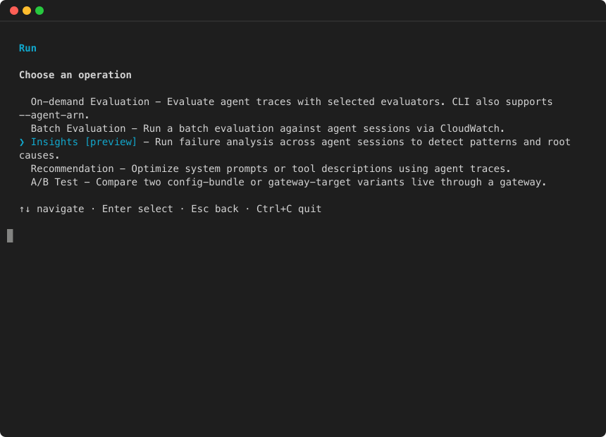 Run menu: select Recommendation