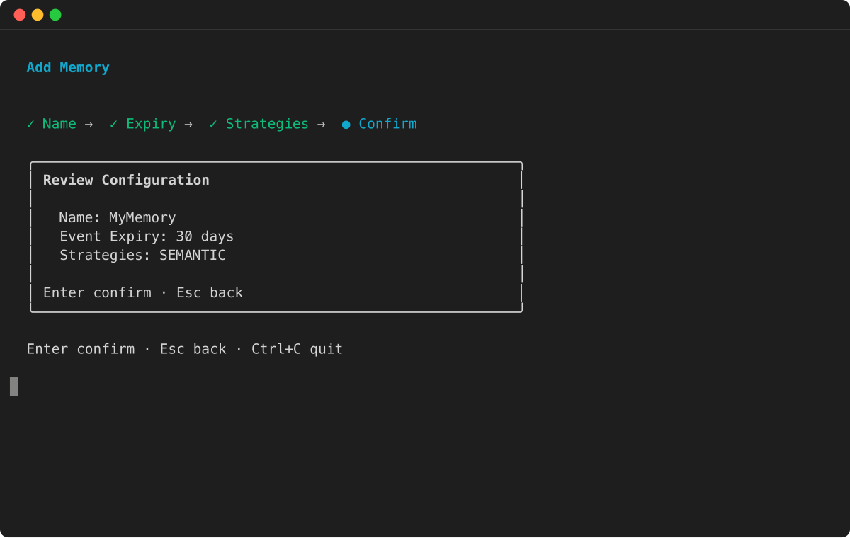 Memory wizard: review configuration