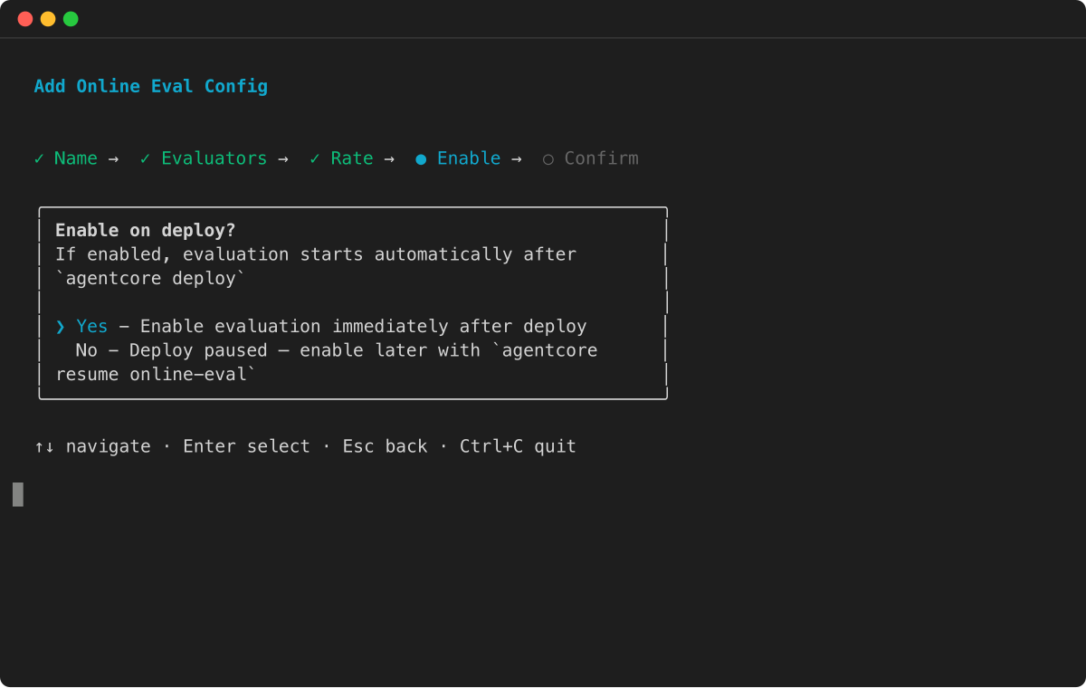 Enable on deploy selection