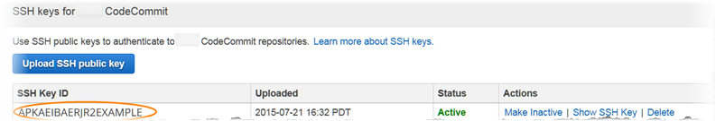 
                The SSH Key ID in the IAM console
            