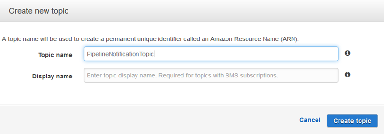 Create the notification topic using Amazon SNS.