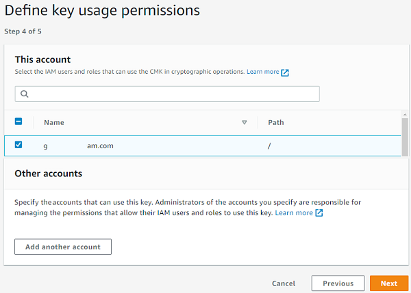 
                  Key usage permissions
               