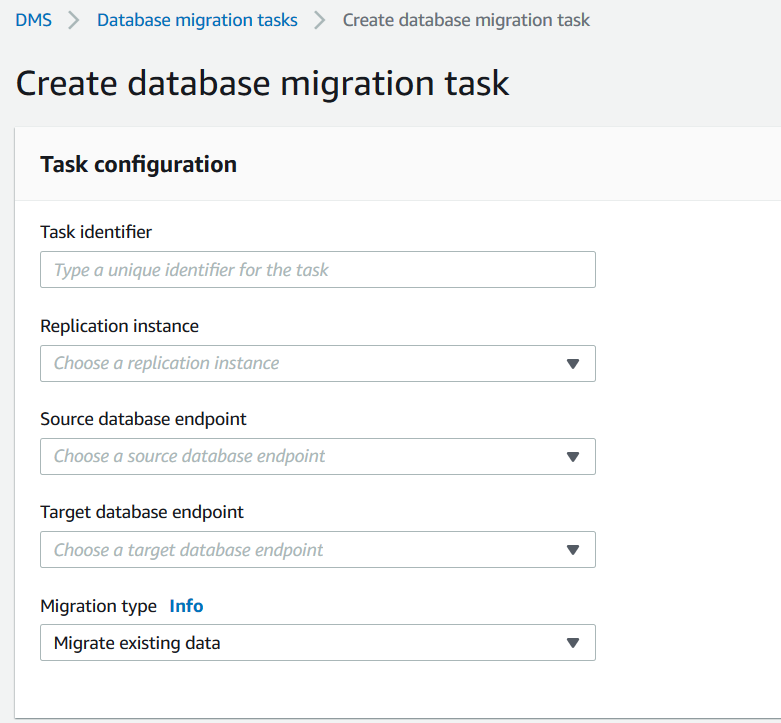 
                Create migration task
            