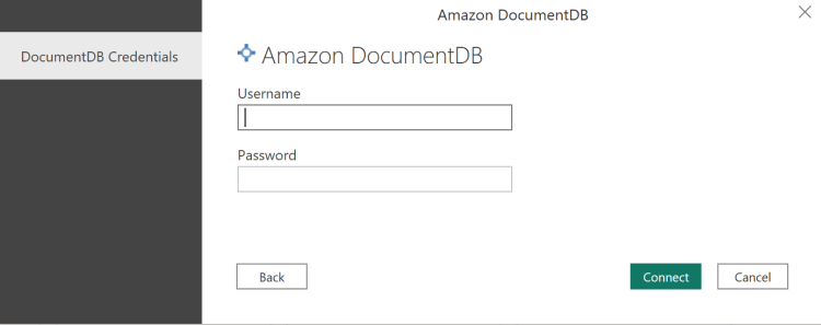 Authentication interface showing input fields for username and password credentials.
