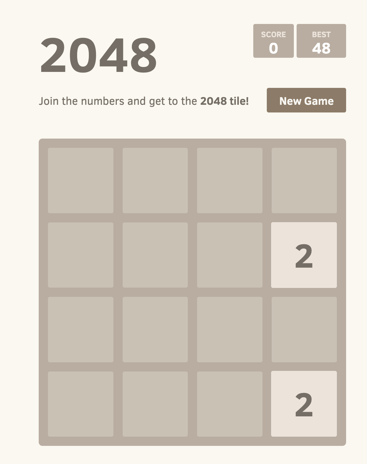 Play the 2048 game