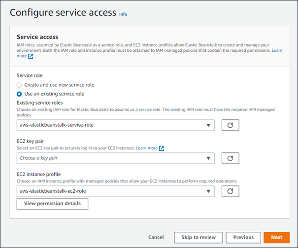 
            Configure service access
          