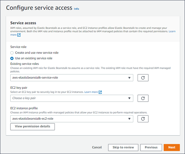 
              Configure service access
            