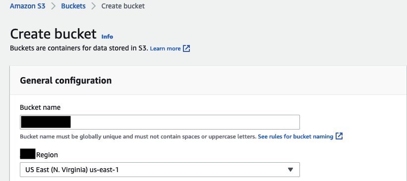 A dialog box in the Amazon S3 console that is used in configuring a new bucket.