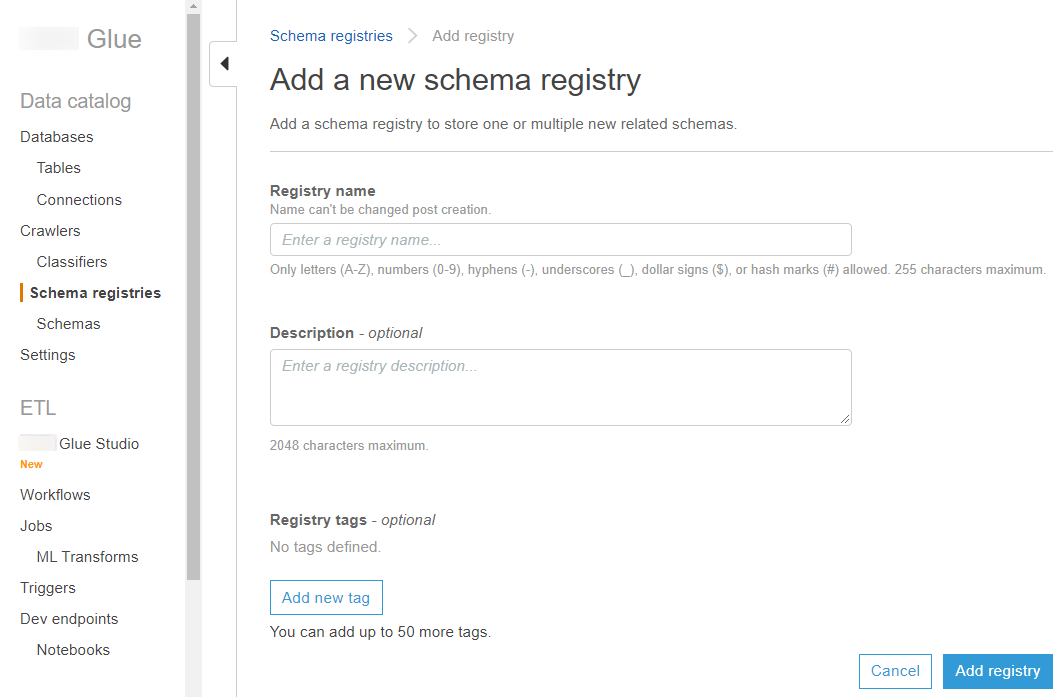 
			Example of a creating a registry.
			